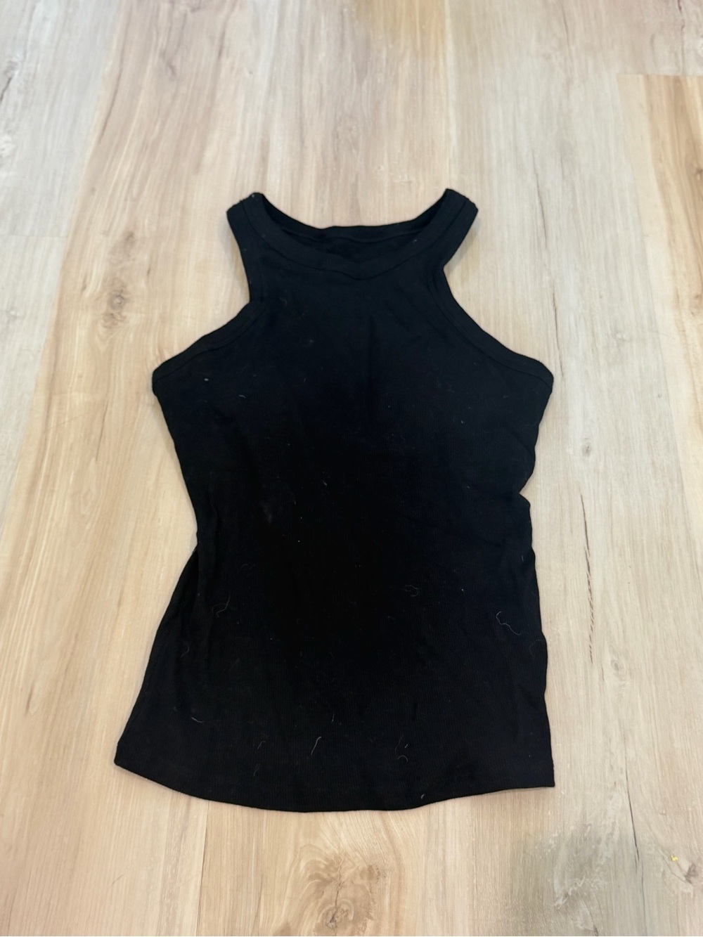 Women’s Black Ribbed Halter Tank Top
